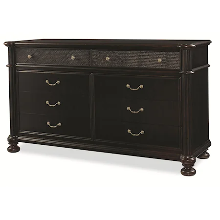 8 Drawer Dresser with 2 Flip-Down Drawers